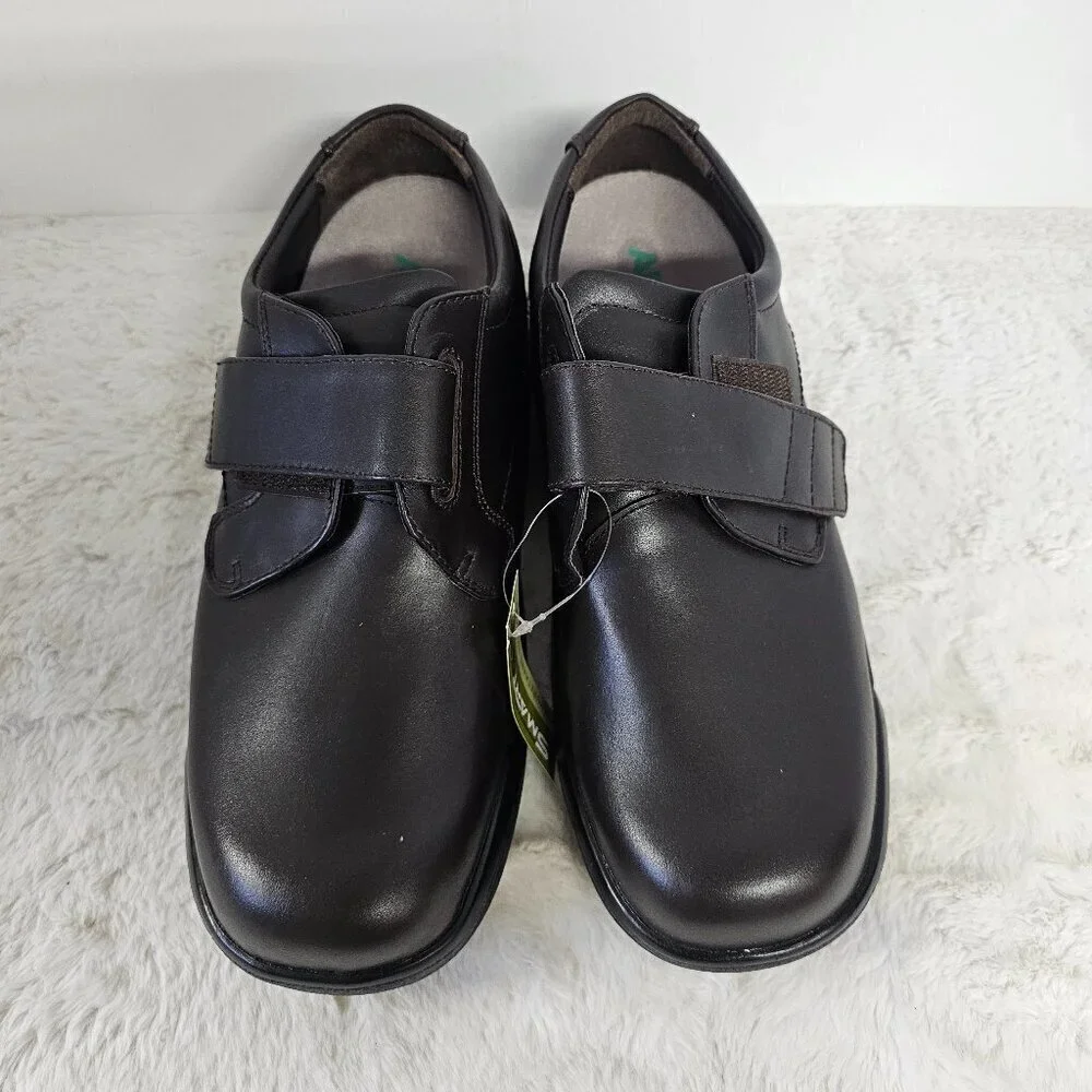 NWT Men's Apex Brown Ambulator Single Strap Casual Comfort Orthopedic Shoe 12.5W